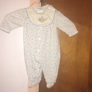 Vintage floral onesie 3 months with bib
